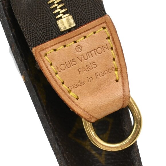 LOUIS VUITTON Logo BUCKET PM Pouch Bag Monogram Leather Brown France 05KB296 - Picture 13 of 13